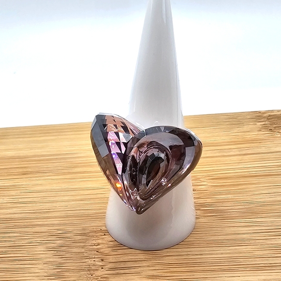 Swarovski Heart-Shaped Amethyst Crystal Ring - Picture 2 of 7